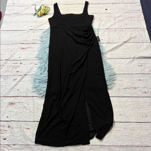NWT Lulus Glamorous Disposition Black Ruched Maxi Dress - Picture 2 of 9